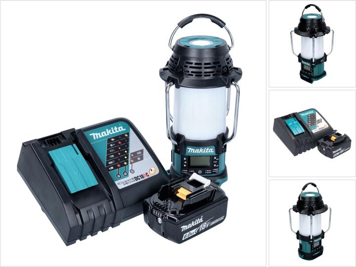 Makita DMR056RG1 Battery Radio 18V FM DAB+ with Lantern 360° Flashlight IP65 + 1x Battery 6.0 Ah + (AM, DAB+, FM, Bluetooth)