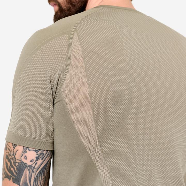 Actual product image Kimjaly T-Shirt Yoga Herren Zweite-Haut-Effekt - kaschmirbeige (L)