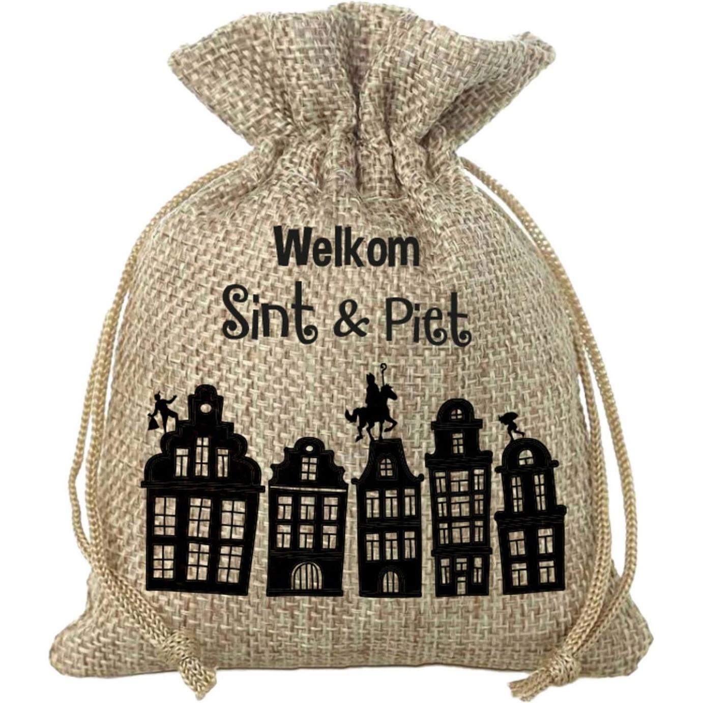 Thumbnail - Folat Jute-Geschenkbeutel - Welcome Sint & Piet