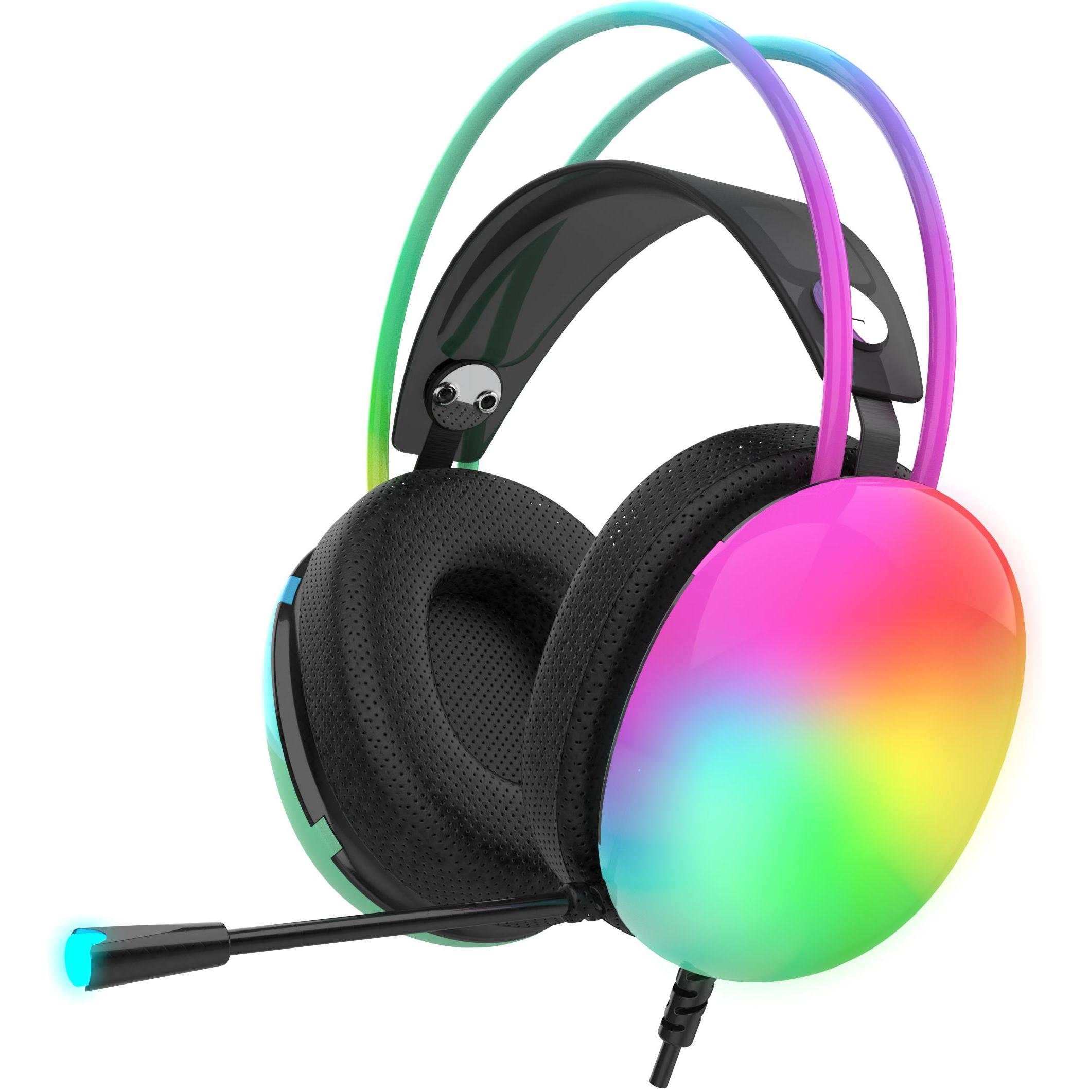 Inca Gaming Headset IGK-X8S 7.1, USB, RGB-LED, schwarz (Kabelgebunden), Gaming Headset, Schwarz