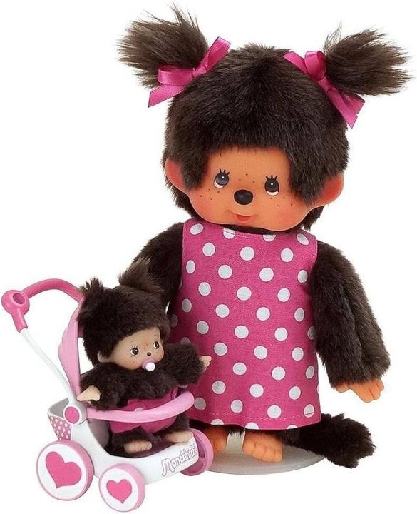 Image du produit Monchhichi knuffelpop Moeder met buggy 20 cm (20 cm)