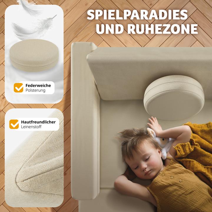 Immagine prodotto tectake Divano da gioco Lilly, 8 pezzi, con funzione letto (Divano per bambini)