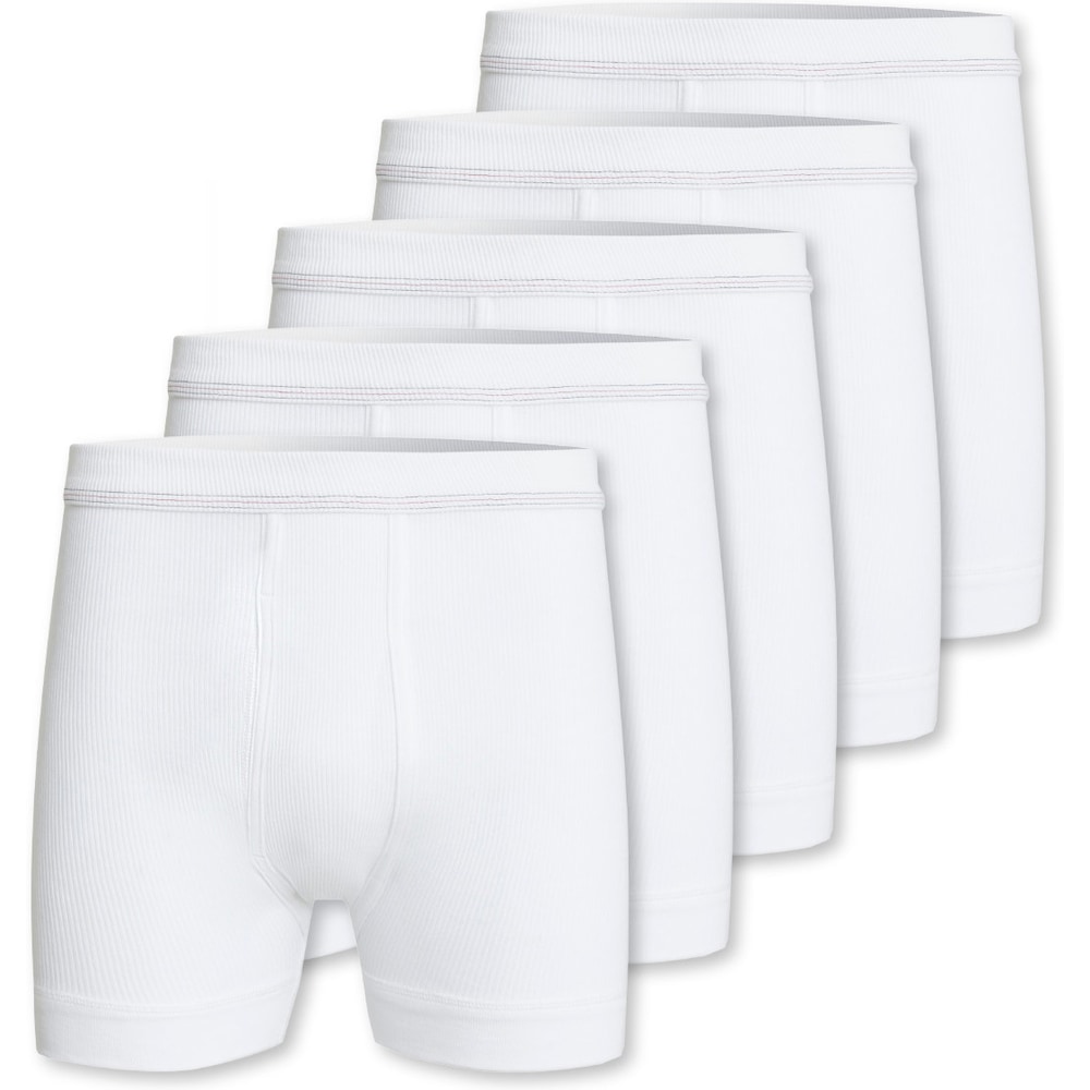 Conta, Herren, Unterhosen, 5er Pack Doppelripp Unterhose kurz, Weiss, (L, 5er Pack)