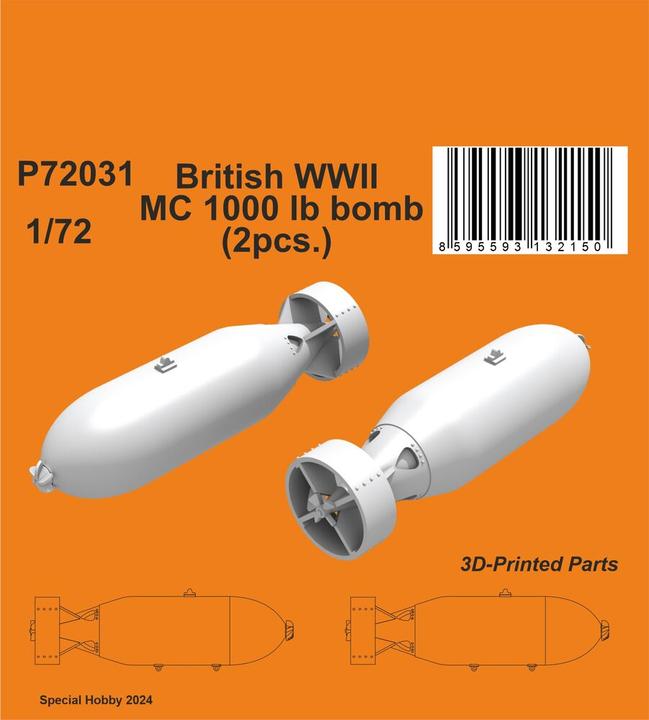 Actual product image CMK British WWII MC 1000lb bomb Mk.I (2pcs.)