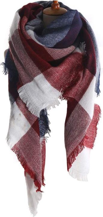 Only-Bags.Store schal dicker Strickschal kariertes Halstuch Schal Poncho