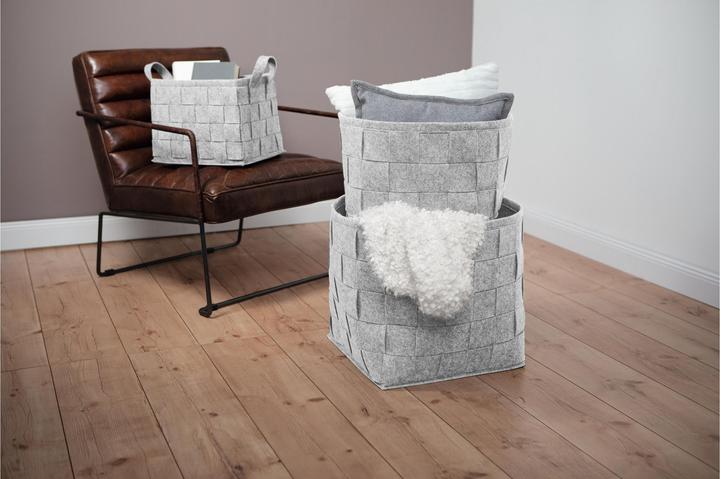 Actual product image N8werk Felt storage basket 32 cm light grey (1 x, 32 x 32 x 32 cm)