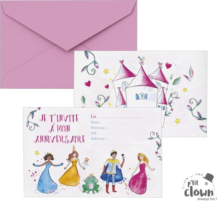 Produktbild P'tit Clown Disney Prinzessinnen Einladung Live your Story (8 Stk.)