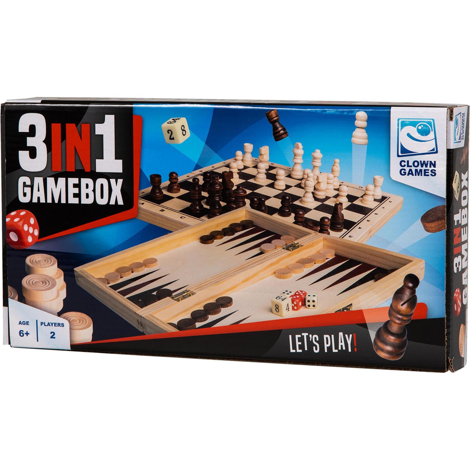 Thumbnail - Clown games 3-In-1 Spiel Holz FSC