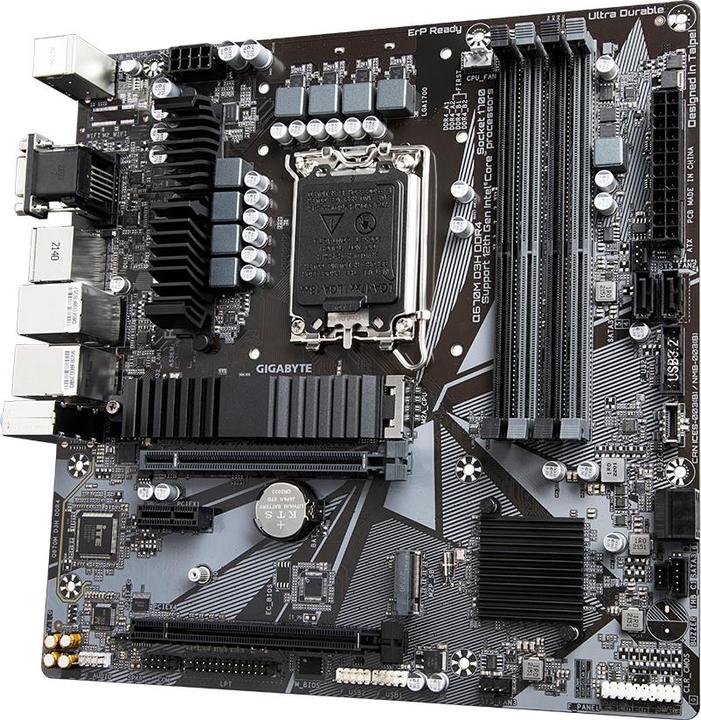 Actual product image Gigabyte Q670M D3H DDR4 motherboard Intel Q670 LGA 1700 micro ATX (LGA 1700, Intel Q670, mATX)