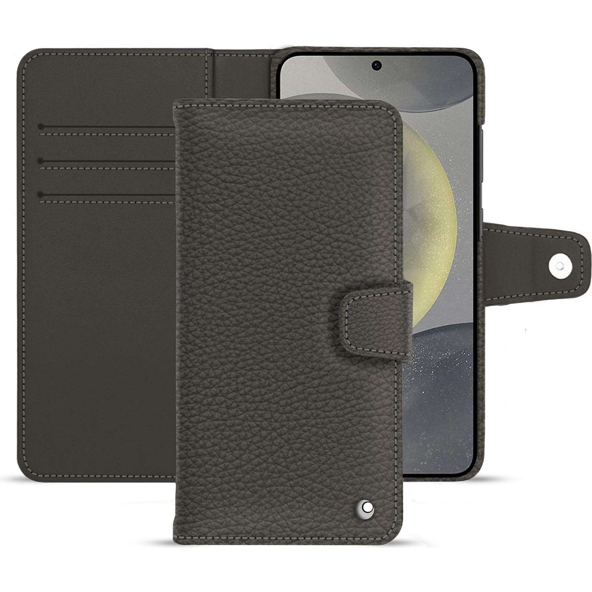 Noreve Lederschutzhülle (Samsung Galaxy S24), Smartphone Hülle, Grau