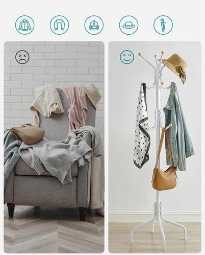 Immagine prodotto Songmics Appendiabiti 180 cm, bianco, dettaglio materiale: acciaio