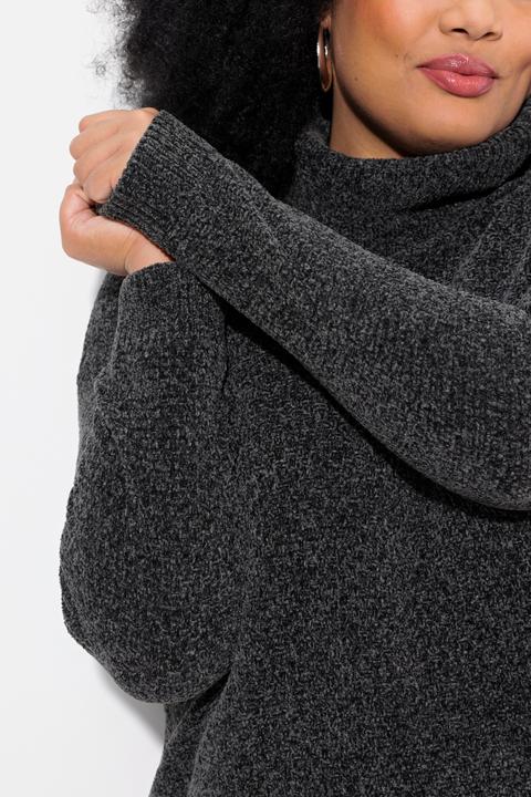 Actual product image Ulla Popken Soft Textured Chenille Oversized Fit Sweater (50, 52)