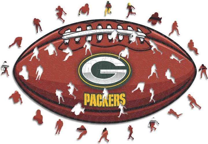 Iconic NFL - Green Bay Packers– Football with Logo - Wooden Puzzle Size S (150 pieces) (150 pieces)