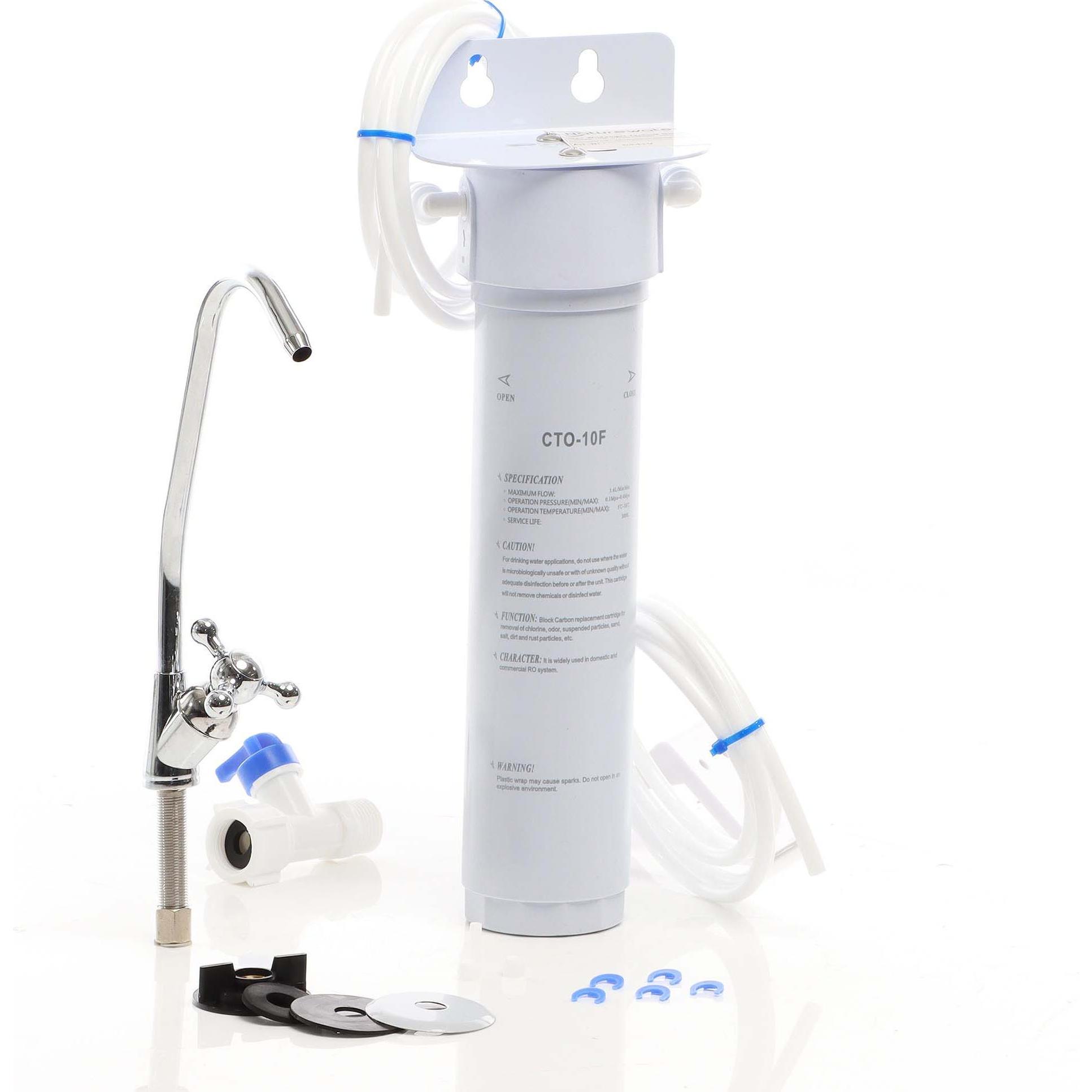 Thumbnail - Naturewater NW-1-CTO 1 Stufen Untertisch Wasserfilter Wasserhahn 5µ Aktivkohle, Wasserfilter, Weiss