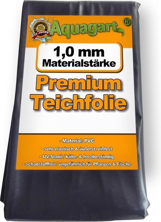 Actual product image Aquagart Teichfolie PVC 8m x 2m 1,0mm schwarz Folie für den Gartenteich