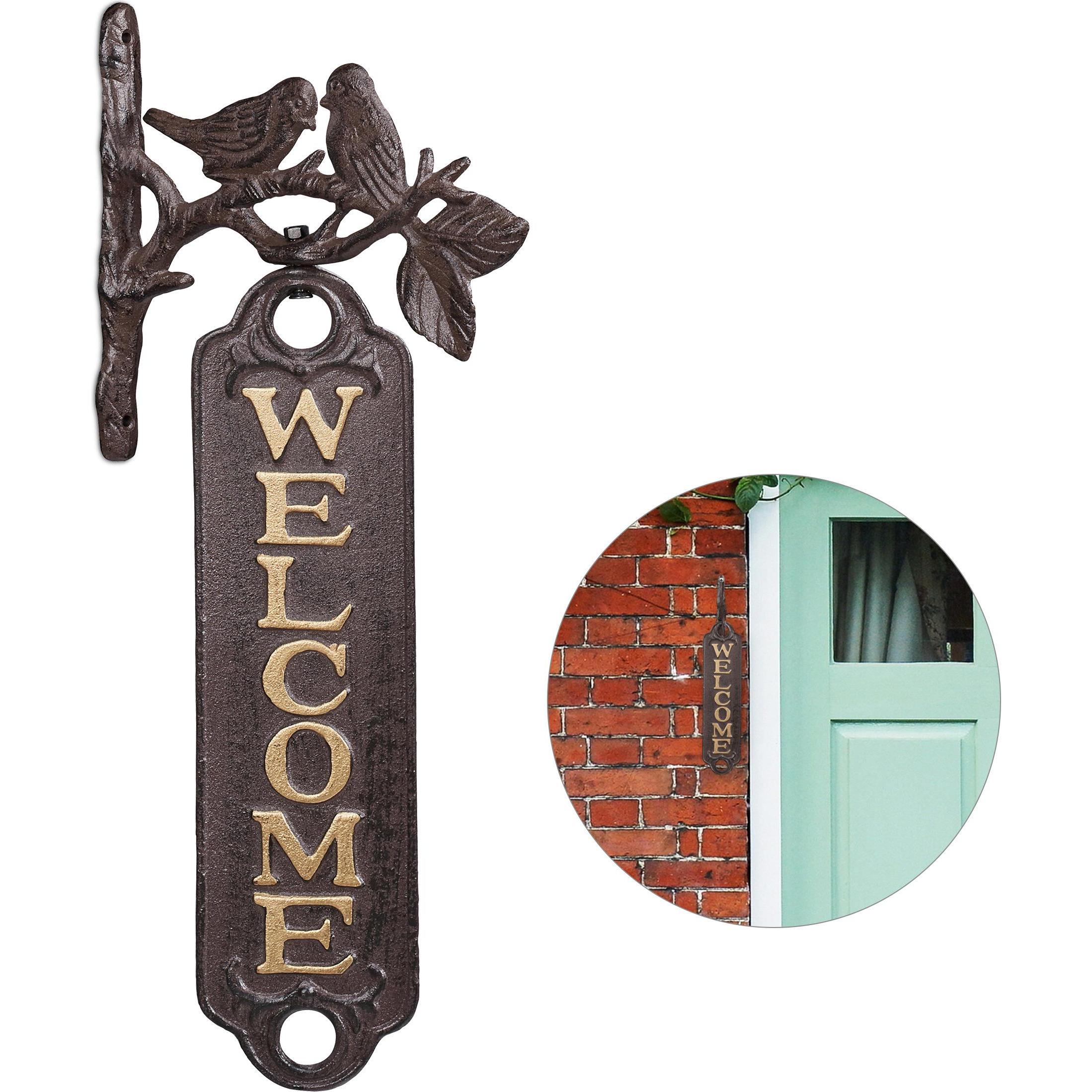 Relaxdays, Hausnummer + Türschild, Welcome Schild