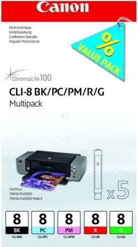 Image du produit Canon Encre C/PM/R/G Original n° CLI-8MULTI (G, R, CF, PM, PC)