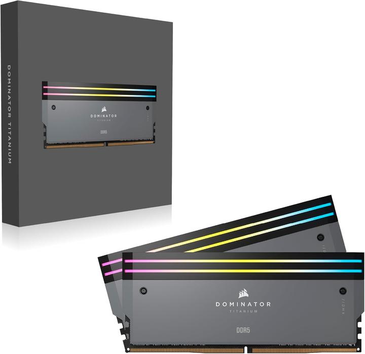 Image du produit Kingston RAM Corsair D5 6000 96GB C30 Dom Titanium K2 (2 x 48 Go, 6000 MHz, RAM DDR5, DIMM)