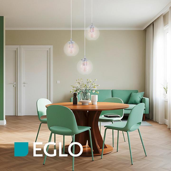 Actual product image EGLO Cluster Ariscani 3-Light Pendant Lamp with Iridescent Glass Balls (E27)