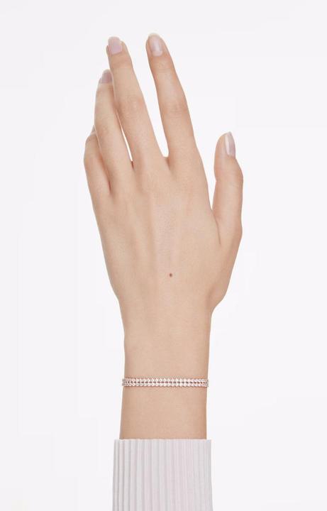 Immagine prodotto Swarovski Matrix Tennis Armband Rundschliff Weiss Roségold (24 cm, Metallo Swarovski)