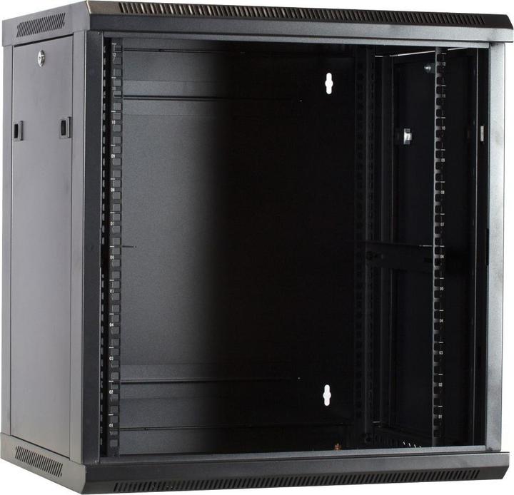 Produktbild Dsit 12 HE Serverschrank, Wandgehäuse, mit Glastür (BxTxH) 600 x 450 x 634mm (12 HE, 19 Zoll Rack)