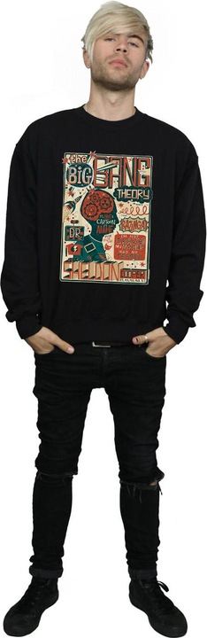Actual product image Big Bang Theory Mens Infographic Poster Cotton Sweatshirt (XXL)