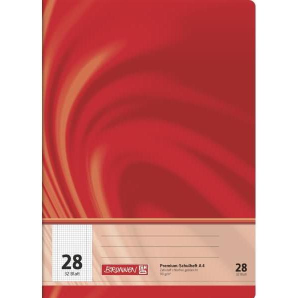 Brunnen, Heft + Block, Schulheft Vivendi Lineatur 28 kariert DIN A4 Innen- und Aussenrand, 32 Blatt (A4, Kariert)