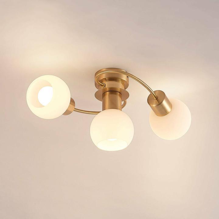 Actual product image Lindby LED ceiling light Ciala, 3fl, brass (1410 lm, E14)
