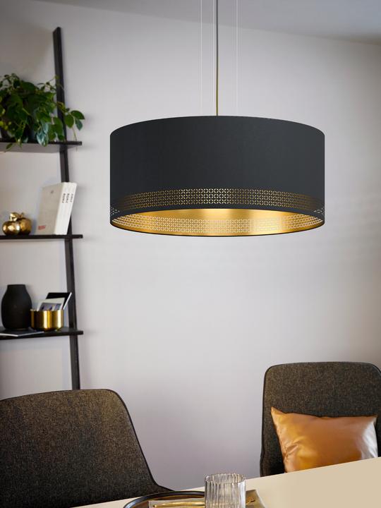 Produktbild EGLO Pendelleuchte ESTEPERRA 3x E27, Schwarz/Gold (E27)
