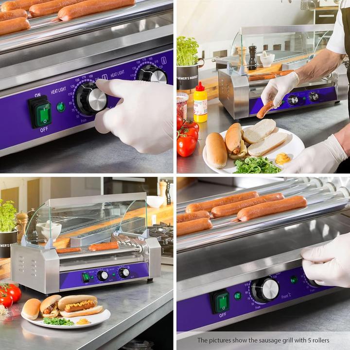 Immagine prodotto Vertes Gastro Hot Dog Maker mit Heizzonen und Glasabdeckung