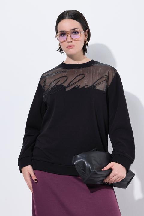 Produktbild Ulla Popken Sweater, Tüll-Schulter, Rundhals, Langarm (58, 60)