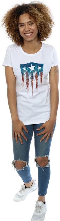 Produktbild Captain America Flagge Schild Baumwolle TShirt (L)