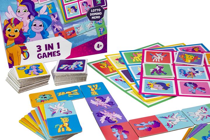 Productafbeelding Selecta Spielzeug My Little Pony 3in1 Memo Lotto Domino (Zweeds, Engels, Frans, Noors, Duits, Deens, Pools, Fins)
