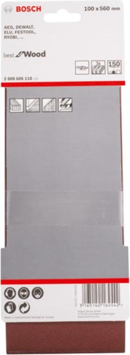 Image du produit Bosch Professional Zubehör PRO X440 Bande abrasive, 100 x 560 mm, G150 (150)