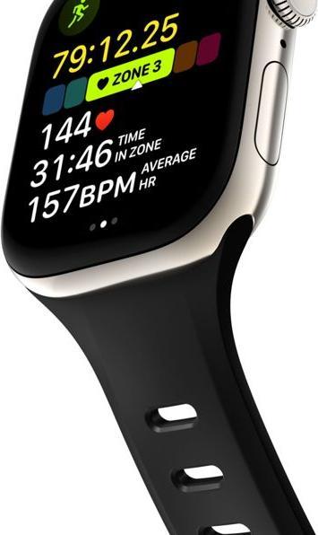 Actual product image Nomad Tempo Band 42mm Black (18 mm, compression moulded, PFAS-free FKM fluoroelastomer)