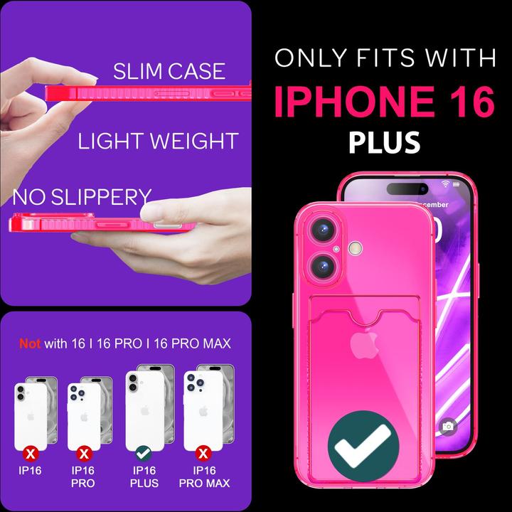 Image du produit Nalia Transparent Transparent Silicone Porte-cartes (Apple iPhone 16 Plus)