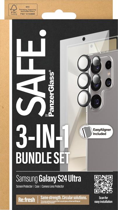 Produktbild Safe Edge to Edge Glass + Case (1 Stück, Samsung Galaxy S24 Ultra)