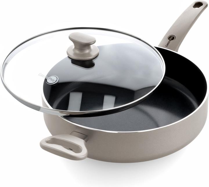 Image du produit Greenpan Cambridge Inductie Hapjespan met Deksel - 28 cm - PFAS-vrij - Brons (Cocotte + faitout, Poêle à frire, Aluminium, 28 x 7 cm)