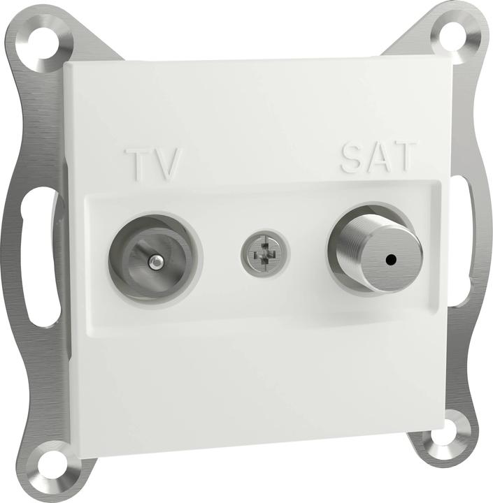 Schneider Electric TV-SAT Durchgangsdose Asfora Weiss (RAL 9003) EPH3470321D (Antennendose)