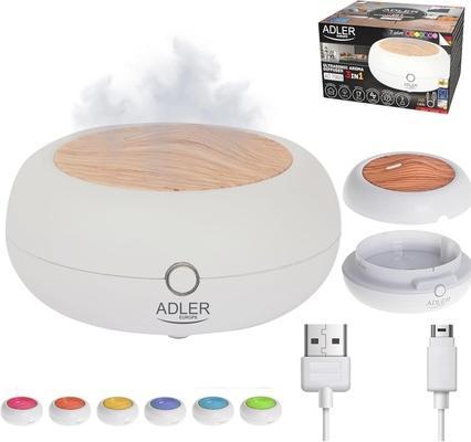 Actual product image Adler AD 7969 USB Ultrasonic aroma diffuser 3in1, White (70 ml)