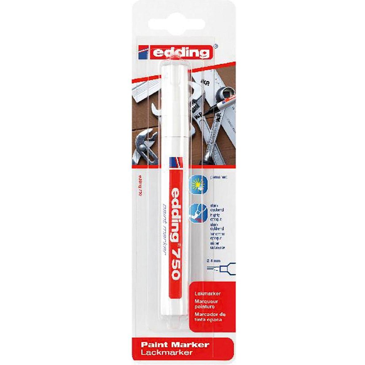 Thumbnail - 10x Edding, Marker, Lackmarker 2 mm, 4 mm/Pack (Weiss, 4 mm, 1 x)