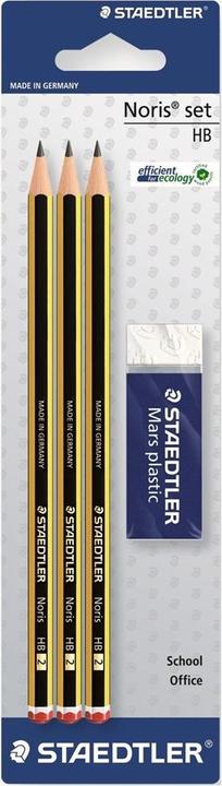 Immagine prodotto Staedtler Blister di matite Noris 120 con 3 matite HB e 1 gomma (HB, 3 x)