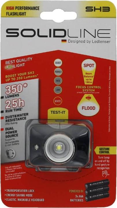 Actual product image Ledlenser SH3 Headband Torch Flashlight (300 lm)