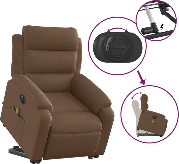 Actual product image vidaXL Electric massage chair with stand-up aid fabric