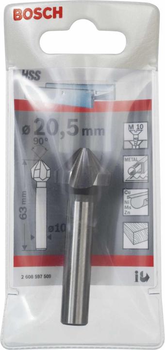 Actual product image Bosch Professional Zubehör PRO Soft Metal HSS countersink, 20.5 x 63 mm, M10 (10 mm)
