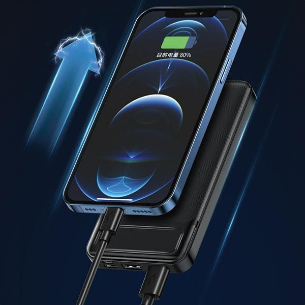 Actual product image Awei PowerBank P5K 10000mAh 2.1A czarny/black 2xUSB (10000 mAh, 37 Wh)