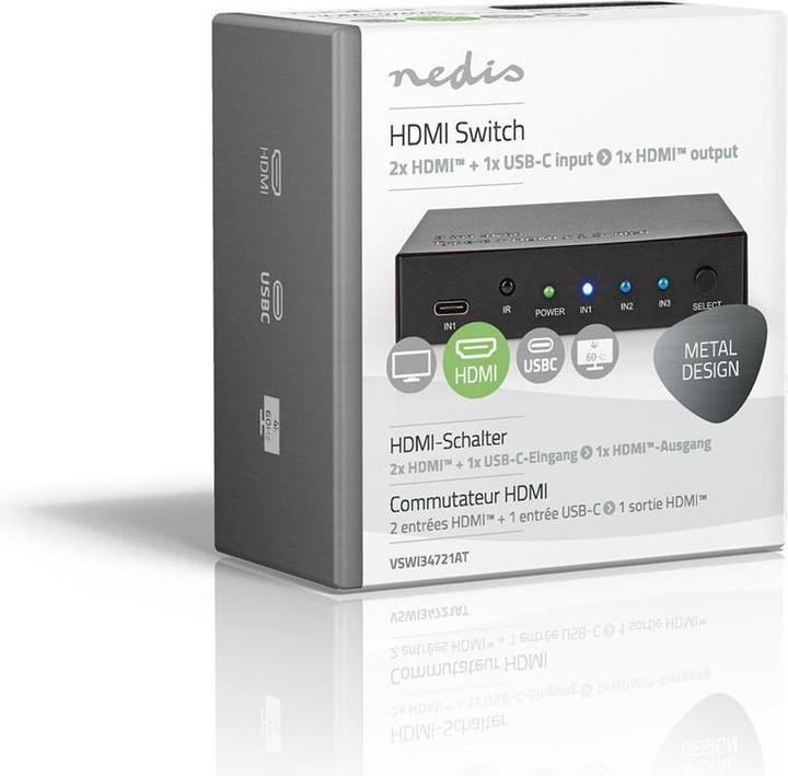 Immagine prodotto Nedis 3 porte (HDMI/USB-C, Switch - 4K 60Hz)
