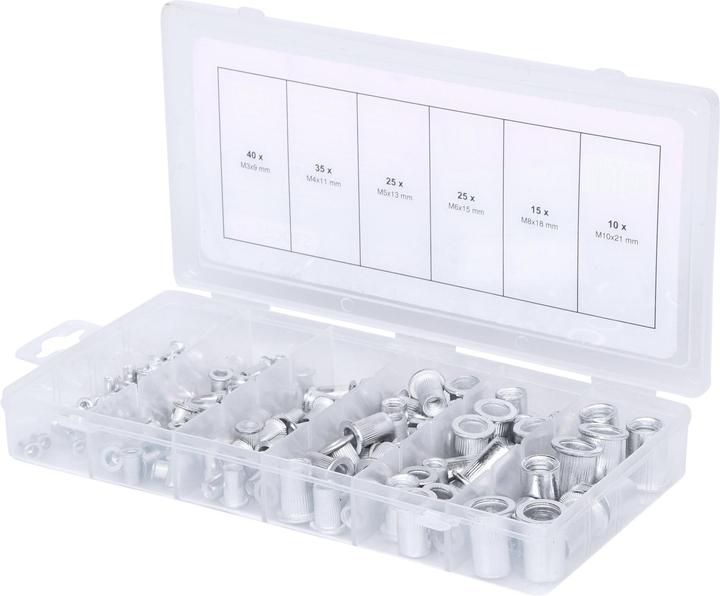 Produktbild KS Tools Sortiment Gewindenieten, Aluminium, M3x9mm-M10x21mm, 150-tlg.