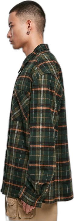 Produktbild Urban Classics Boxy Fane Check Shirt bottlegreen/orange S (S)