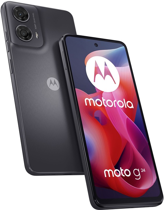 Motorola moto g24 (128 GB, Matte Charcoal, 6.56", Dual SIM, 50 Mpx, 4G)